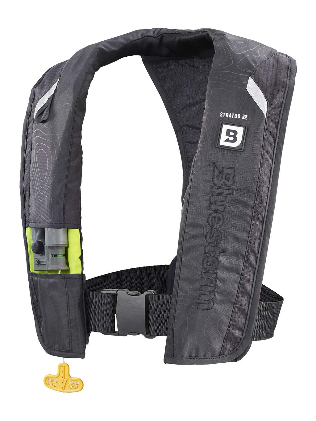 Bluestorm Gear Stratus 35 Inflatable Pfd Life Jacket (Apex Black)  Us Coast Guard Approved Automatic/Manual Life Vest For Adults
