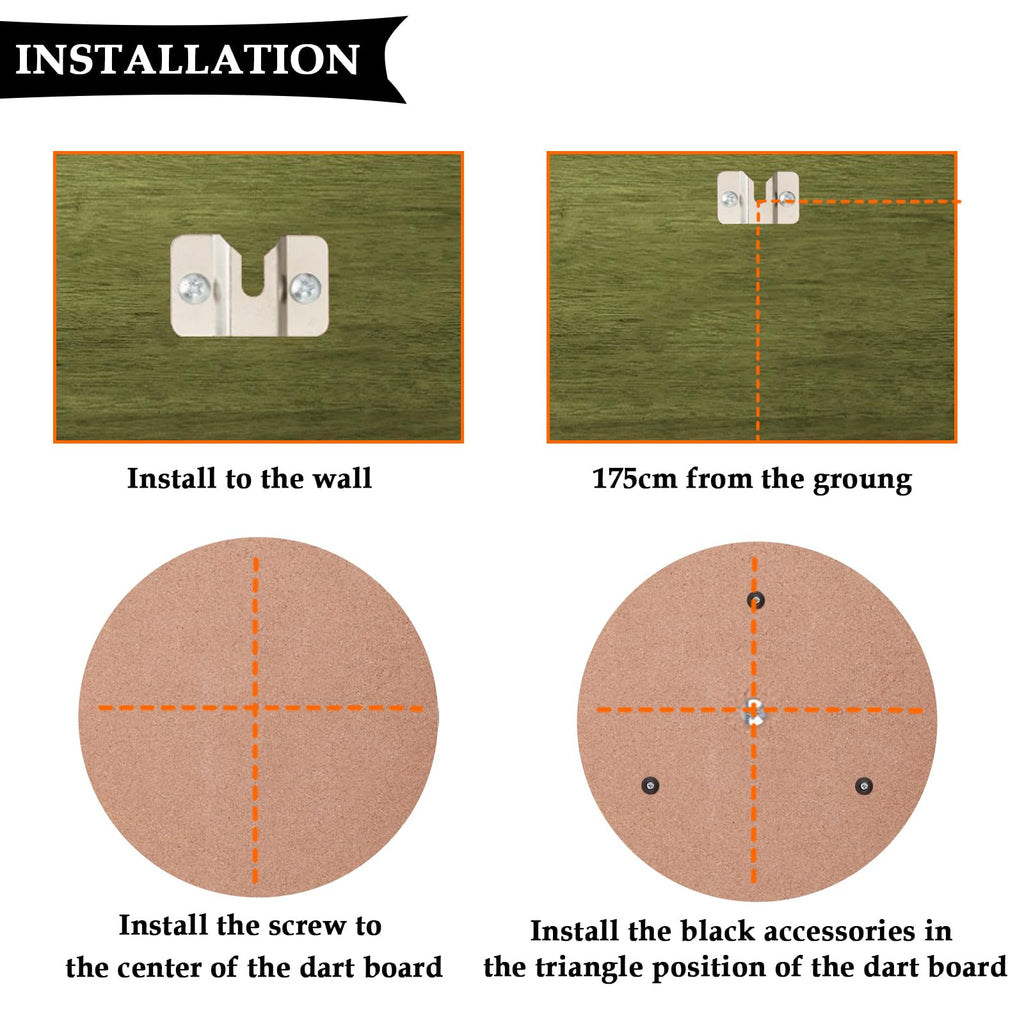 Aifeier Et Dartboard Bracket Hanging Dartboards Mounting Hardware Kit For Dart Games (2 Set)