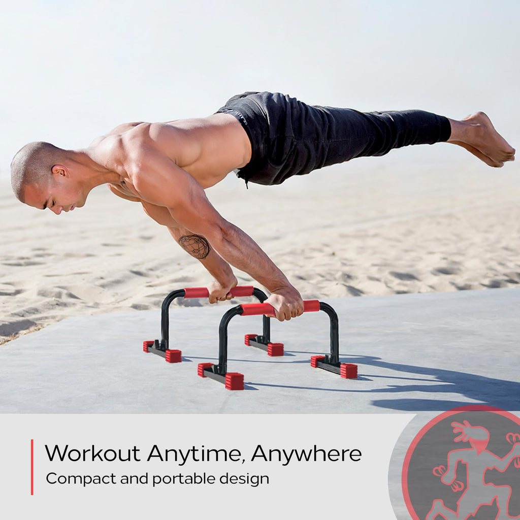 Rubberbanditz Calisthenics Parallel Bars At Home Workout Equipment Ideal For Push Ups, Dips, Handstands, Gymnastics