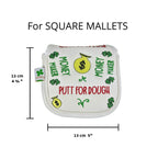 Foretra - Putt For Dough - Money Maker White Golf Putter Headcover Quality Pu Leather Magnetic Closure For Square Mallet Style P