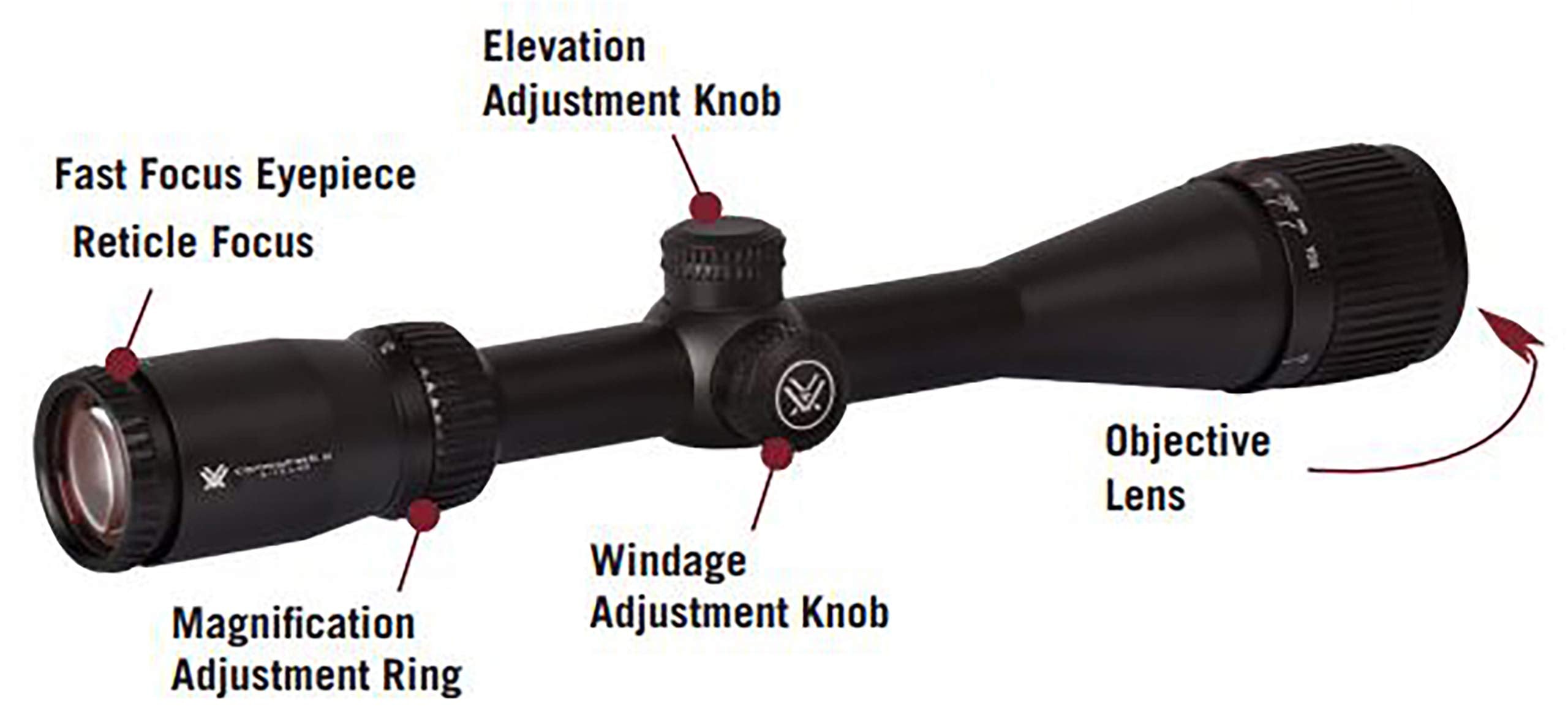 Vortex Optics CF2-31015 Vortex Crossfire 2 4-12x44 Riflescope Deadhold BDC MOA , Black