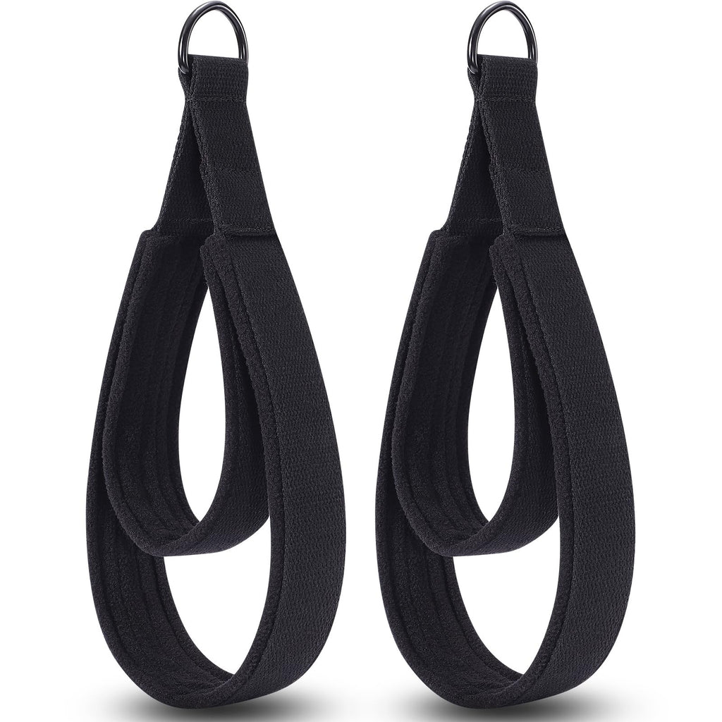 Tobwolf 2Pcs Pilates Double Loop Straps For Reformer, Feet Fitness Equipment Straps, Double Padded D-Ring Loops, Yoga Double Loo