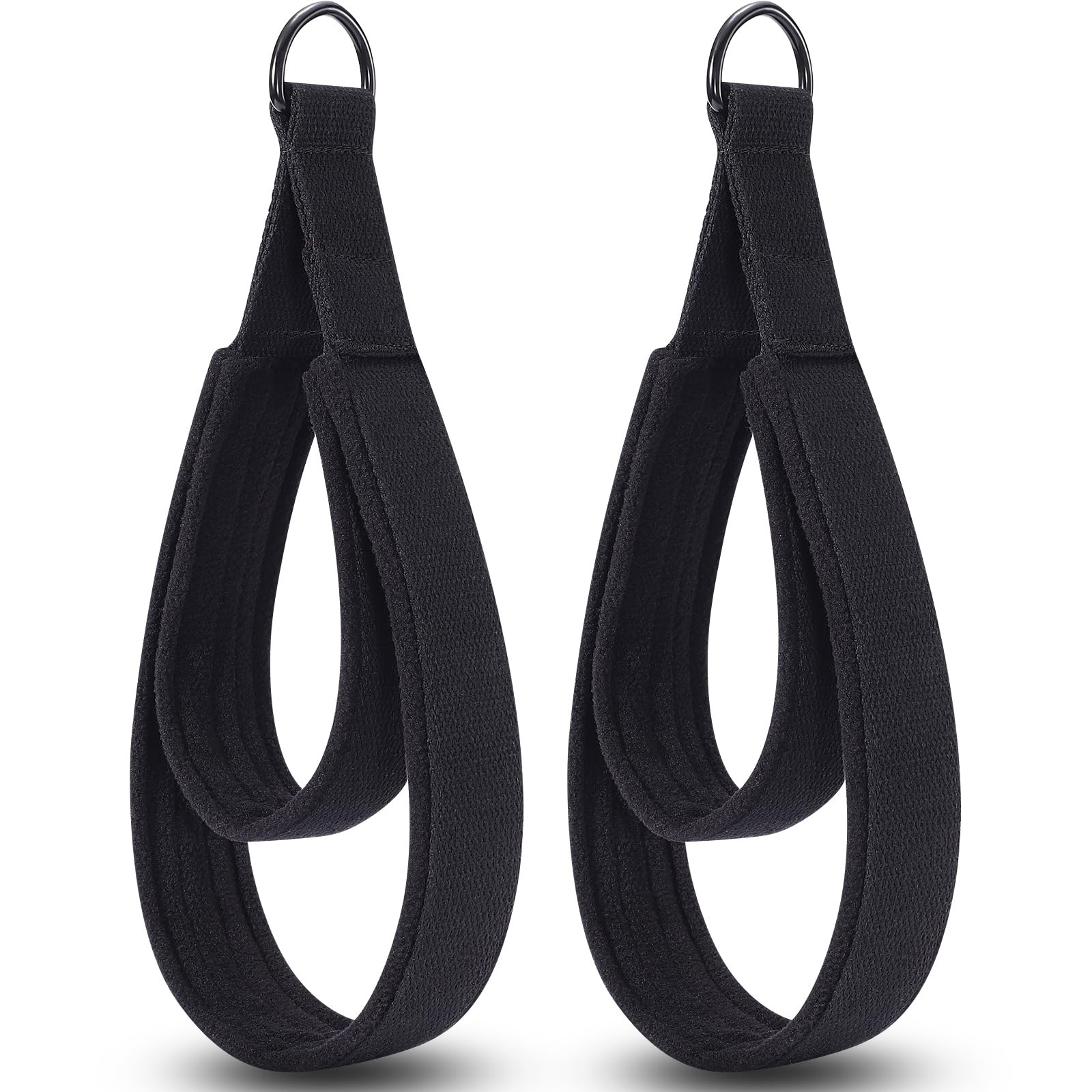 Tobwolf 2Pcs Pilates Double Loop Straps For Reformer, Feet Fitness Equipment Straps, Double Padded D-Ring Loops, Yoga Double Loo