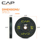 Cap Barbell Economy - Speckled Olympic Bumper Plate With Yellow Logo, Black, 35 Lb Single