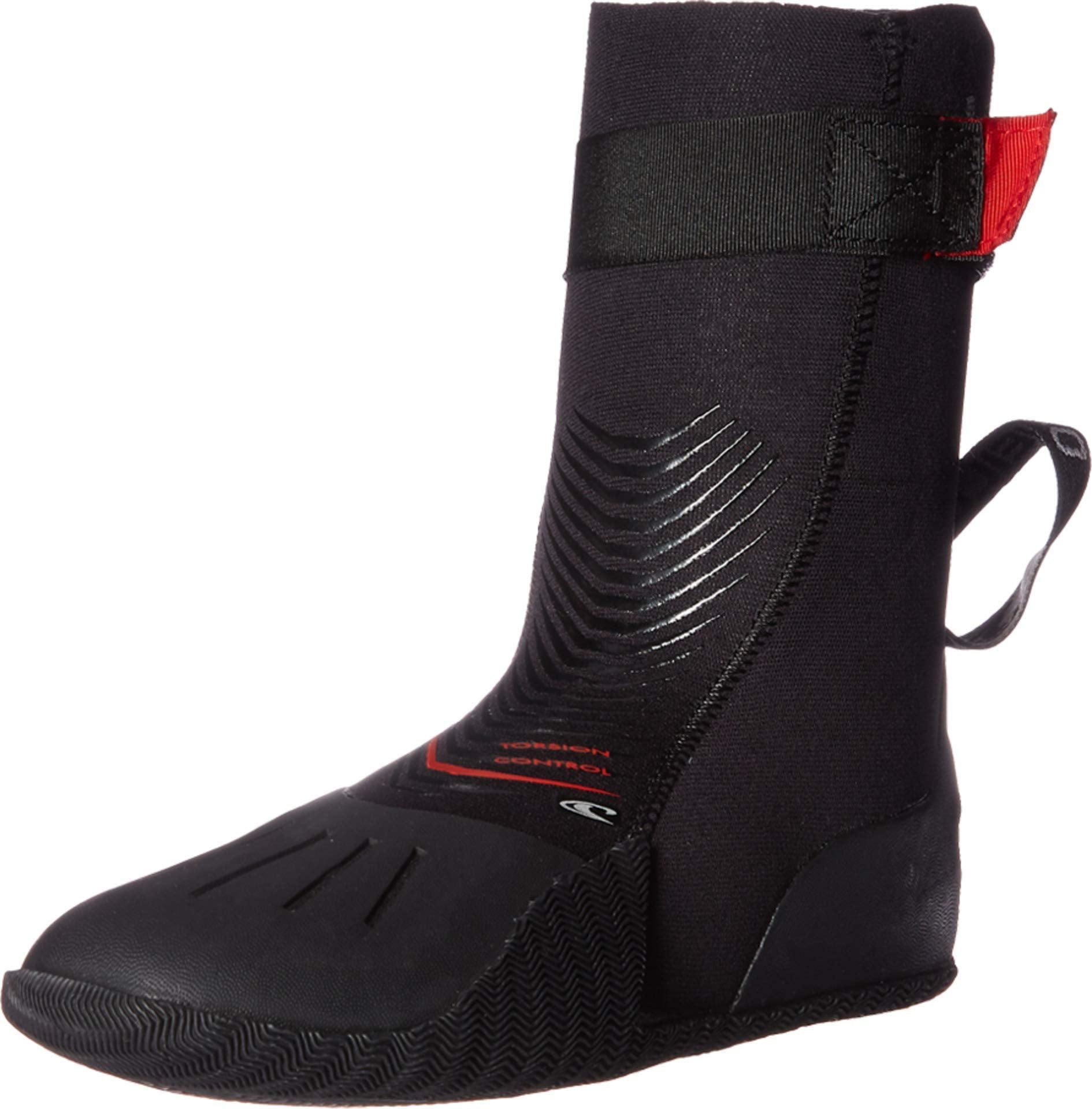 ONeill Heat 3mm Round Toe Neoprene Boot with Textured Rubber Sole for Cold Water Surfing, Paddleboarding, Snorkeling, Black, 9