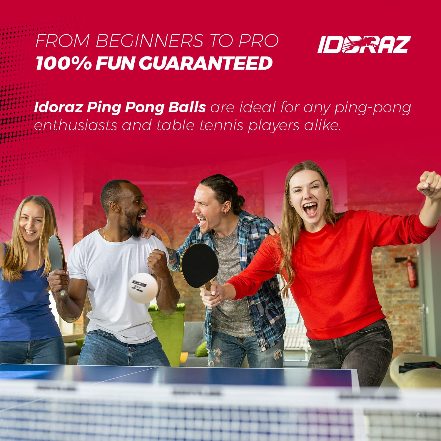 Idoraz Ping Pong Balls - White/Orange 3-Star 40+ Table Tennis Balls (Pack Of 6,12,24) Suitable For Indoor And Outdoor Regulation