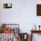 Rico Industries Nfl Football Pittsburgh Steelers State Shape Shape Cut Pennant - Home And Living Room D  Cor - Soft Felt Ez To H
