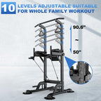 Leasbar Power Tower, Stand Workout Station 330 Lbs Capacity, Adjustable Dip & Pull Up Bar Station, Multi-Function Strength Train