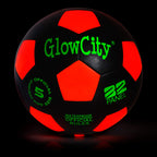 GlowCity Light Up LED Soccer Ball for Kids - Size 3, Black/Red