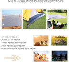 Hikeman Waterproof Camping Tarp Portable Tent Footprint With Drawstring Bag Ground Cloth For Outdoor Hiking Picnic (Grey 83X83)