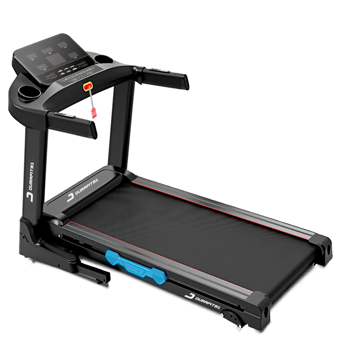 Durafit91 Solid 5.5Hp Peak Ac Motorized Treadmill | Max User Weight 130 Kg | 12 Level Auto Incline | Max Speed 16 Km/Hr | Gel Ab