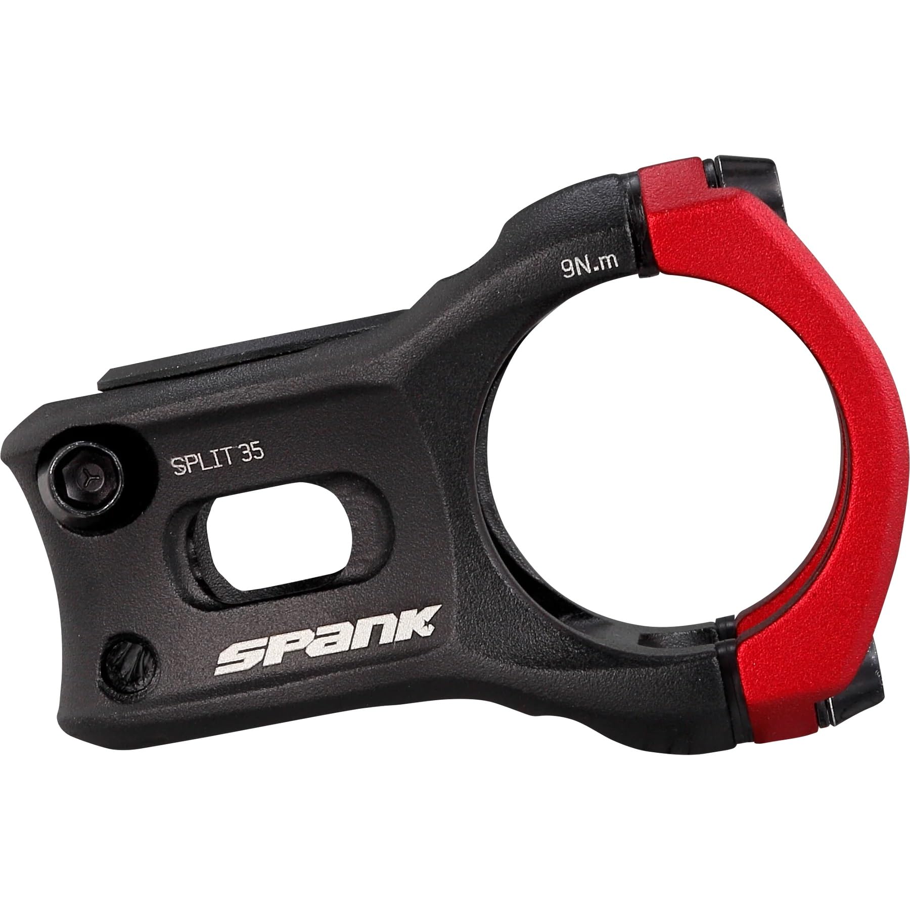 Spank Split 35 Enduro Trail Shotpeen Anodized Bicycle Stem, Black/Red, 35Mm