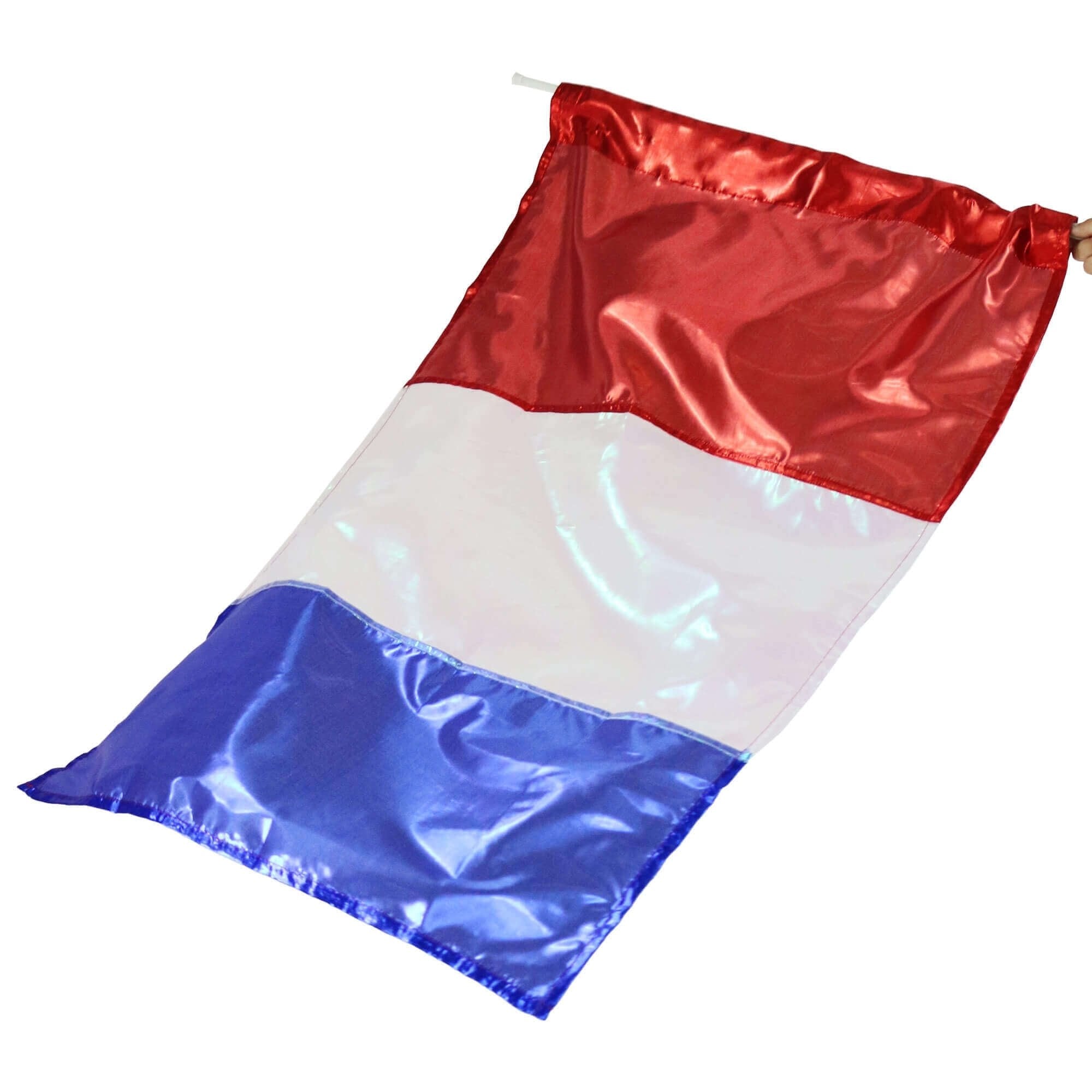 Danzcue Metallic Praise Flag With Rod, Scarlet-White-Bright Royal, Small