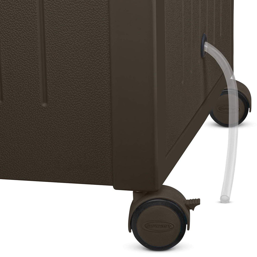 Suncast Patio Garbage Waste Trash Can Bundled W/ Patio Cooler W/ Cabinet & Wire Basket