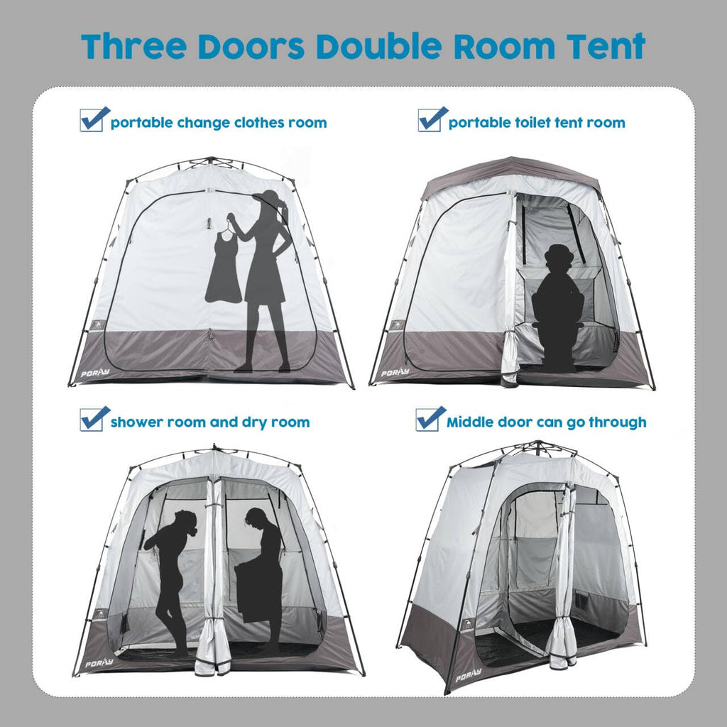 Portable Camping Shower Tent Deluxe Changing Room Easy Set Up Privacy Shelter,Large Toilet Tent With Floor Drain Design For Beac