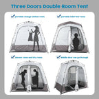 Portable Camping Shower Tent Deluxe Changing Room Easy Set Up Privacy Shelter,Large Toilet Tent With Floor Drain Design For Beac