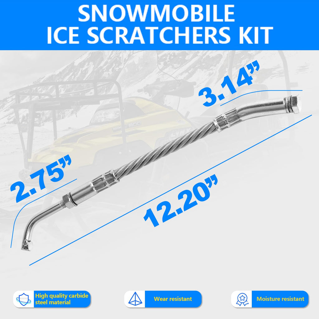 KAVIUS Ice Scratchers Snowmobile 2025 UPGRADED 2-PACK Compatible with Polaris Skidoo Arctic Cat Snowmobile Scratchers Fit for Re