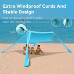 Fbsport Beach Tent Sun Shelter, Portable Beach Shade Canopy Upf50+ With Sandbags For Outdoor Family Camping, Fishing, Backyard F