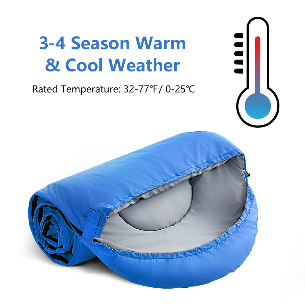 Orthomtex Sleeping Bags For Adults,Kids & Girls-Warm & Cold Weather Lightweight Waterproof Sleeping Bag Backpack,Great For 3-4 S