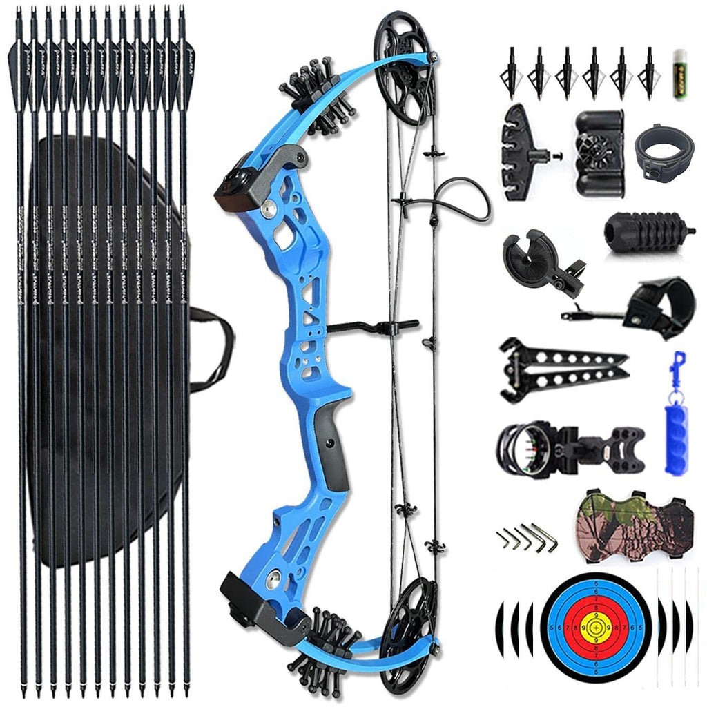 Pandarus Compound Bow Set 15-45Lbs For Pull Beginner And Teens Right Handed Adjustable 18-29 Draw Length, 320 Fps Speed, Hunting