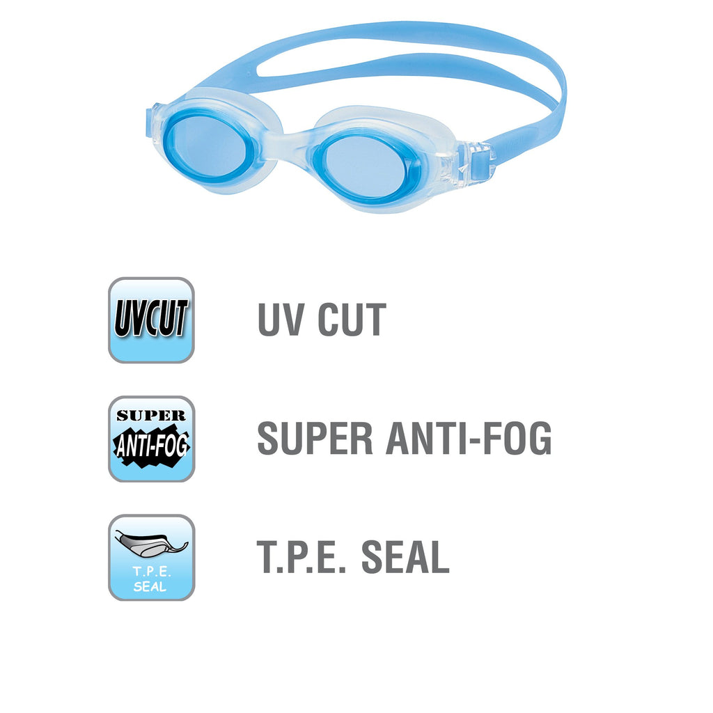 View Swimming Gear V-300 Imprex Swim Goggles, Clear Light Blue