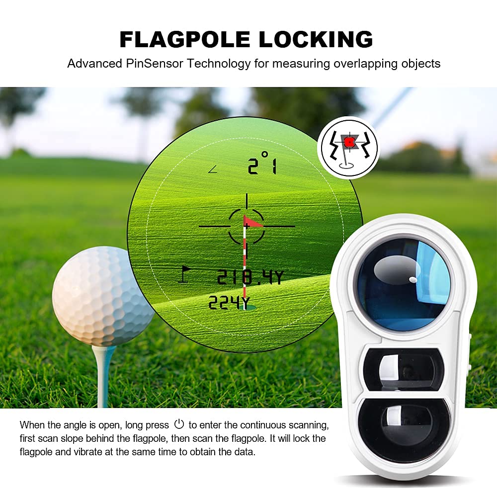 Revasri Golf Rangefinder With Slope And Pin Lock Vibration, External Slope Switch For Golf Tournament Legal, Rangefinders With R