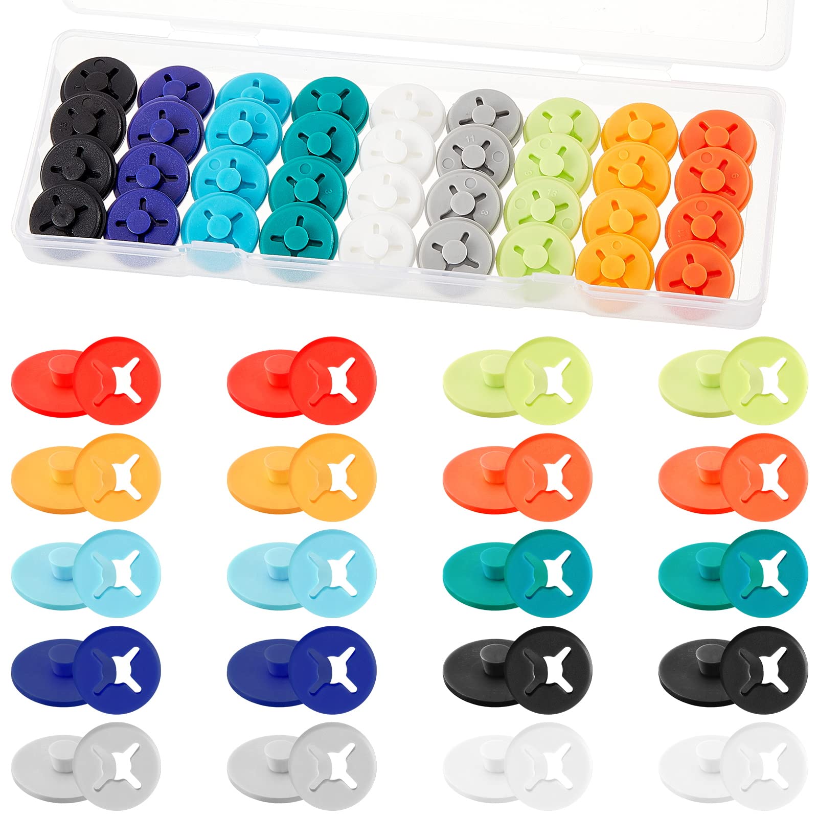Juexica Running Bib Clips Race Number Buckle Fixing System Triathlon Race Bib Holder Marathon Fastener Holder for Field Event(Mi