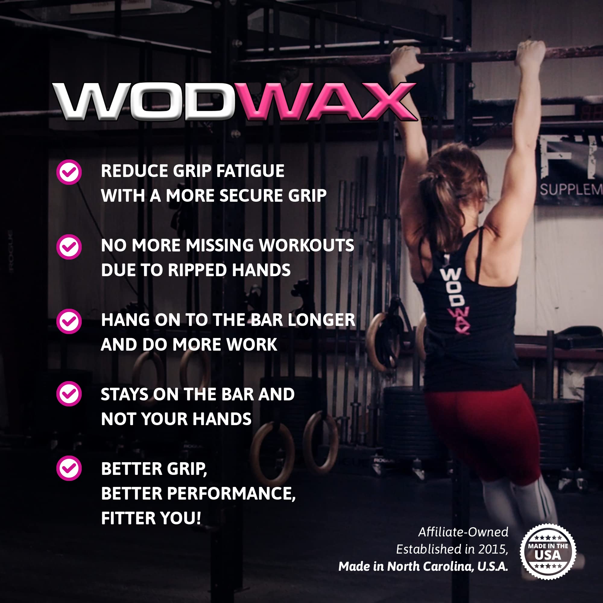 Wodwax 60G Bar - The Original Pull Up Bar Wax For Better Grip