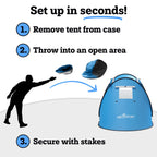 Abco Tech 2-Person Sky Blue Pop Up Portable Cabana Tent - 2 Doors, Water-Resistant, Uv Protection, Carrying Bag
