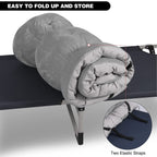 Redcamp Cot Pads For Camping, Thicker Soft Comfortable Cotton Sleeping Cot Mattress Pad 75''X29'', Grey