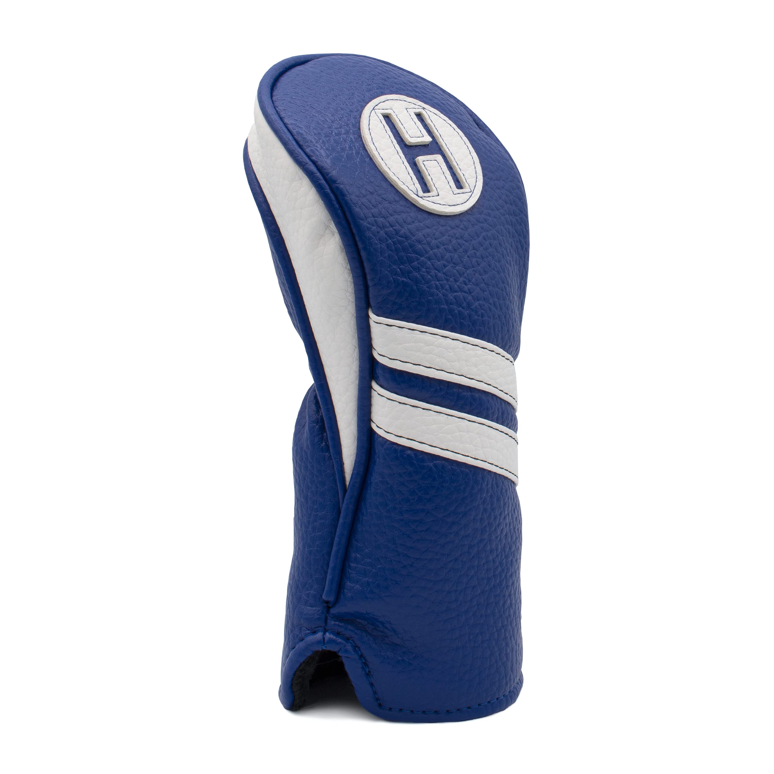 Proactive Sports Vintage Golf Club Head Covers For Hybrids| H Hybrid Headcover | Classic Leather Look | Navy/White