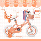 Glaf Kids Bike For Girls Boys Ages 3-9 Years, 12 14 16 Inch Girls Bike With Doll Bike Seat, Kids Bicycle With Training Wheels An