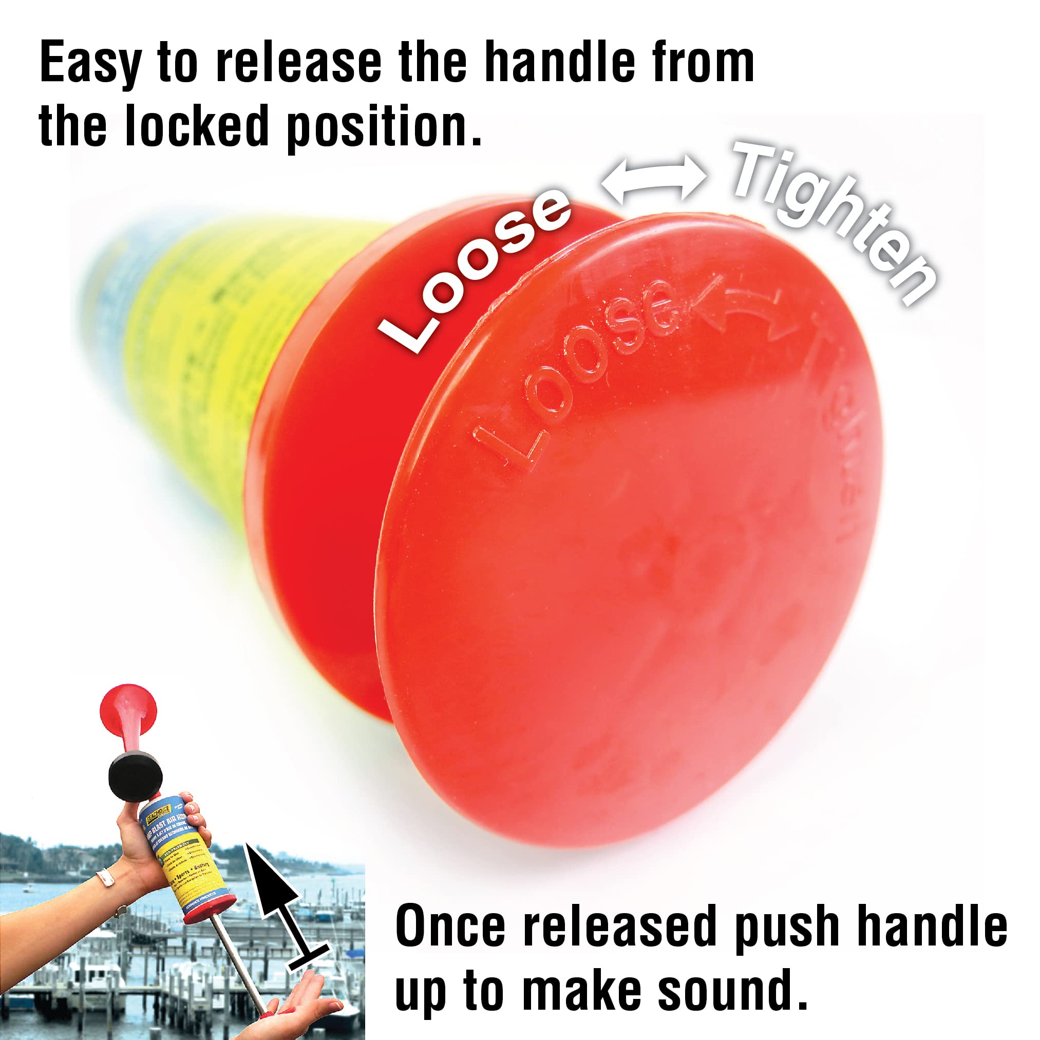 Seachoice Reusable Eco-Friendly Pump Blast Air Horn 110 Db For Boating, Auto And Sports