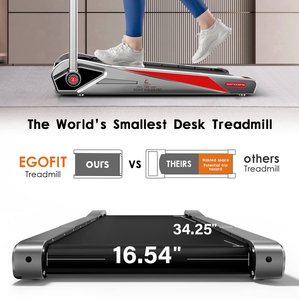 Egofit Walker Plus M1T Smallest 2In1 Folding Under Desk Treadmill With Incline For Home&Office With App & Remote Control For Wal