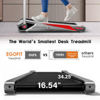 Egofit Walker Plus M1T Smallest 2In1 Folding Under Desk Treadmill With Incline For Home&Office With App & Remote Control For Wal