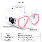 Youth Diving Goggles Nose Cover Kids Scuba Mask Goggles Swim Kids Snorkeling Gear A Swim Mask With Neoprene Mask Pad (Pink)