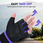 Htzploo Workout Gloves Gym Gloves Weight Lifting Gloves For Women With Full Palm Pad,Strong Wrist Wraps Support,Enhanced Grip,Fo