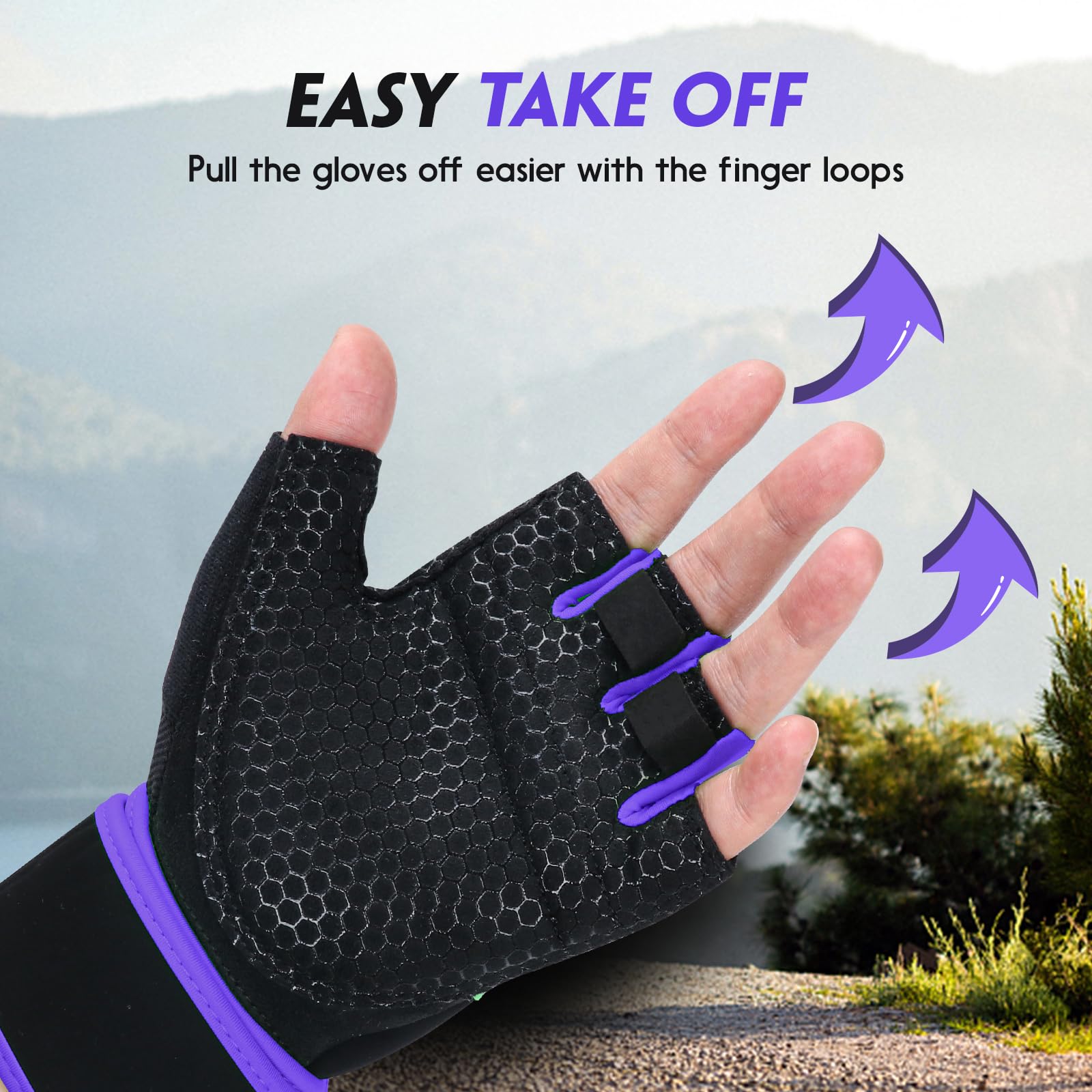 Htzploo Workout Gloves Gym Gloves Weight Lifting Gloves For Women With Full Palm Pad,Strong Wrist Wraps Support,Enhanced Grip,Fo