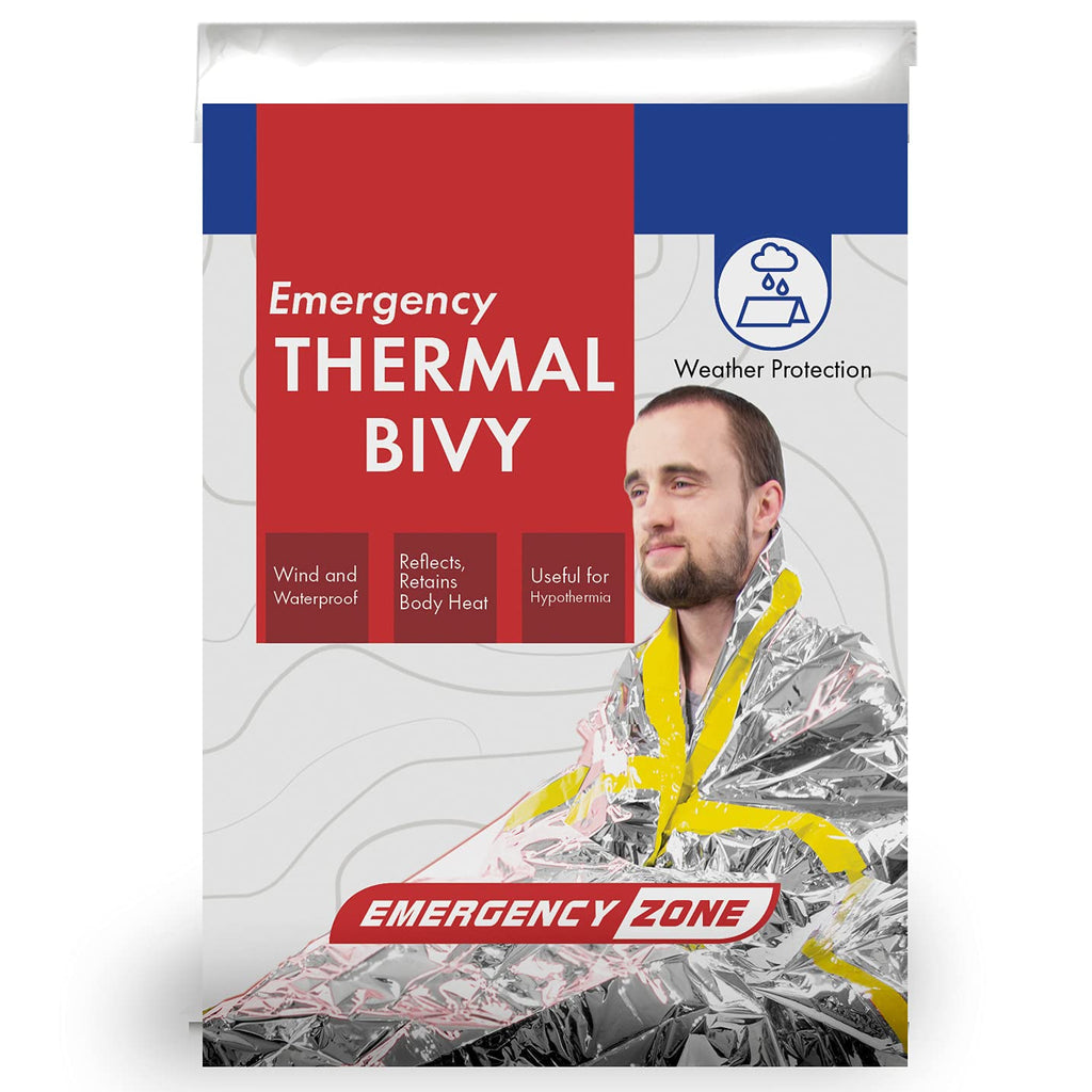 Emergency Zone Emergency Thermal Bivy Sleeping Bag, Survival Bag, 1, 5, 12, And 144 Packs Available