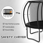 Liyarya 14FT Trampoline for Kids/Adults - Outdoor Trampolines with Enclosure Net Curved Poles and Ladder, Heavy Duty Trampoline