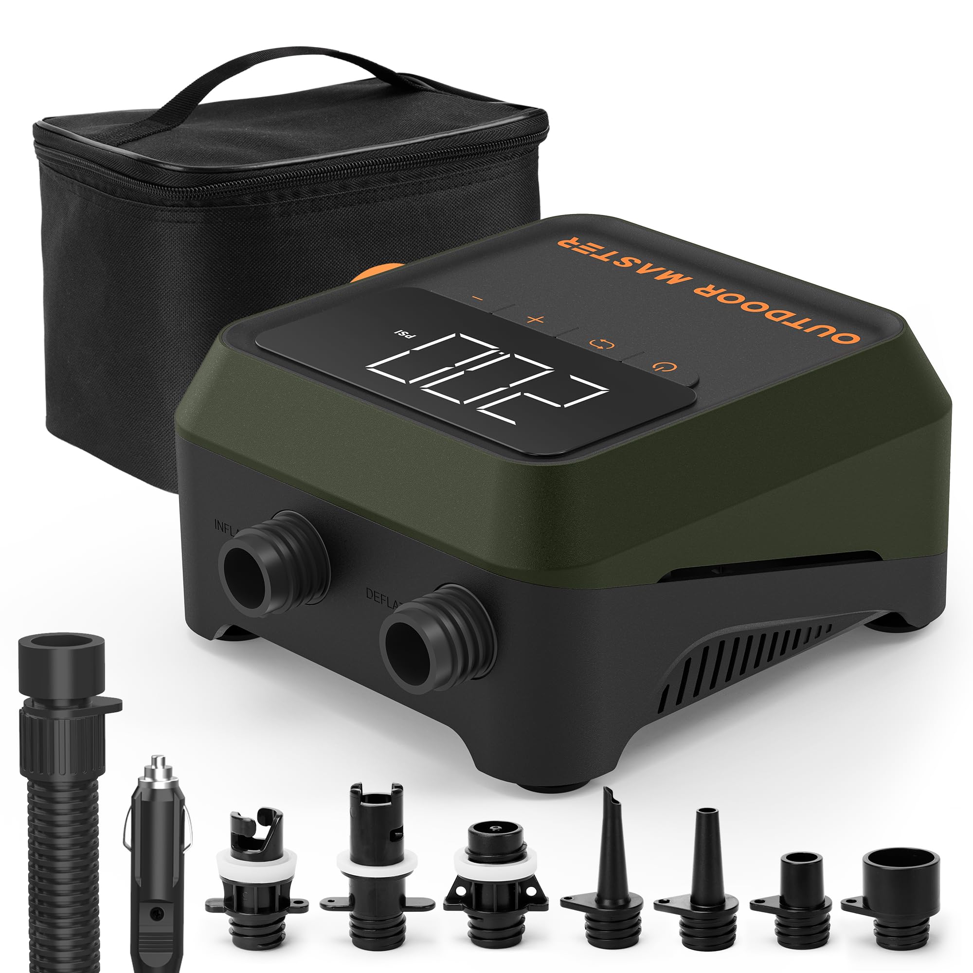 OutdoorMaster The Cachalot 2 Paddle Board Pump, 20PSI High Pressure SUP Air Pump, Dual Stage Inflation & Auto-Off, Deflation Fun