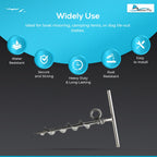 Marine City 304 Grade Stainless Steel Long Grip Spiral Ground Anchor With An O-Ring For Boat Mooring On Beach - Camping Tent - S