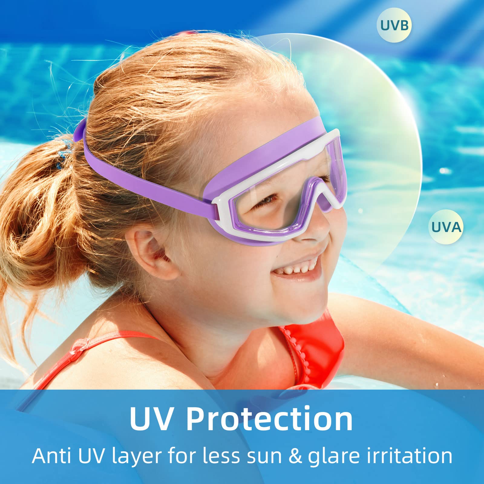 Freela Kids Goggles, Swim Goggles For Kids 3-15, Kids Toddler Goggles For Boys Girls Pool Beach Child Swimming Goggles, Uv Prote