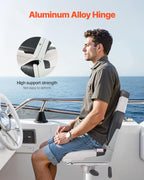 Vevor High Back Boat Seat 2 Pack, Folding Fishing Boat Seat With Thickened Sponge Cushion & Waterproof Pvc Leather, Aluminum All