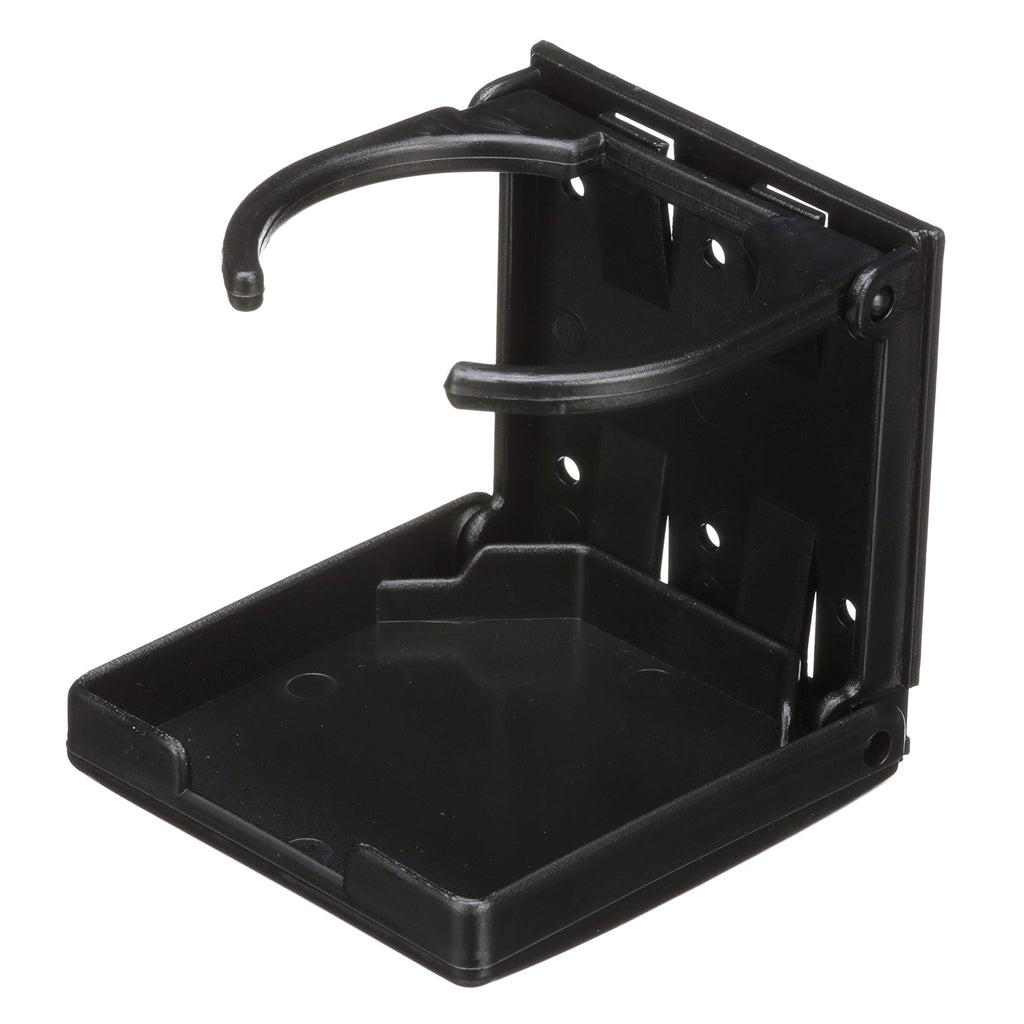 Attwood 11654-3 Fold-Up Drink Holder, 1 Rigid Ring, Molded Abs Plastic, 3 7/8-Inch H X 3 -Inch W, 7/8-Inch Closed Depth, Black
