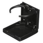 Attwood 11654-3 Fold-Up Drink Holder, 1 Rigid Ring, Molded Abs Plastic, 3 7/8-Inch H X 3 -Inch W, 7/8-Inch Closed Depth, Black