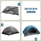Backpacking Tent For Camping 2/3/4 Person Hiking Ultralight Tent For Waterproof Windproof Outdoor Tents Easy Setup Two Doors Dou