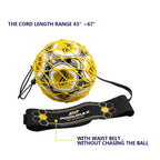 Podiumax Hands-Free Soccer Kick/Throw Trainer, New Ball Locked Net Design, Adjustable Waist Belt & Cord Suit For All Levels (Fit