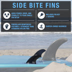 Ho Stevie! Surfboard Side Bite Fins/Rear Trailer Fins (Twin Tab Or Single Tab) [Choose Color] (Black, Twin Tab)