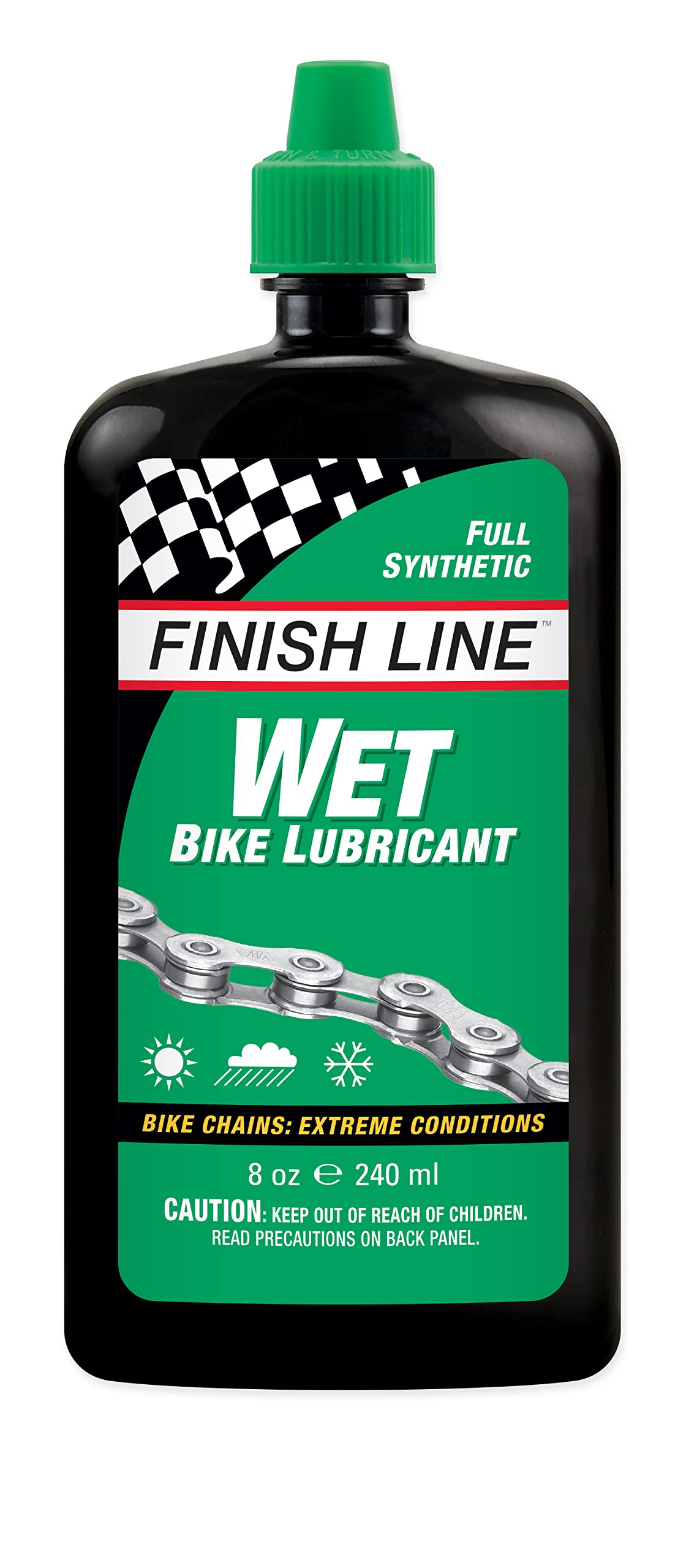 Finish Line Wet Bike Lubricant Squeeze Bottle, 8 Oz.